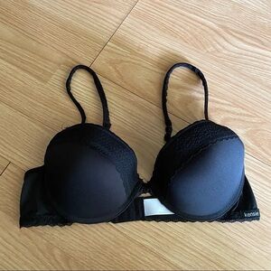 Kensie Lingerie Black Lace Trim Push Up Bra 36C